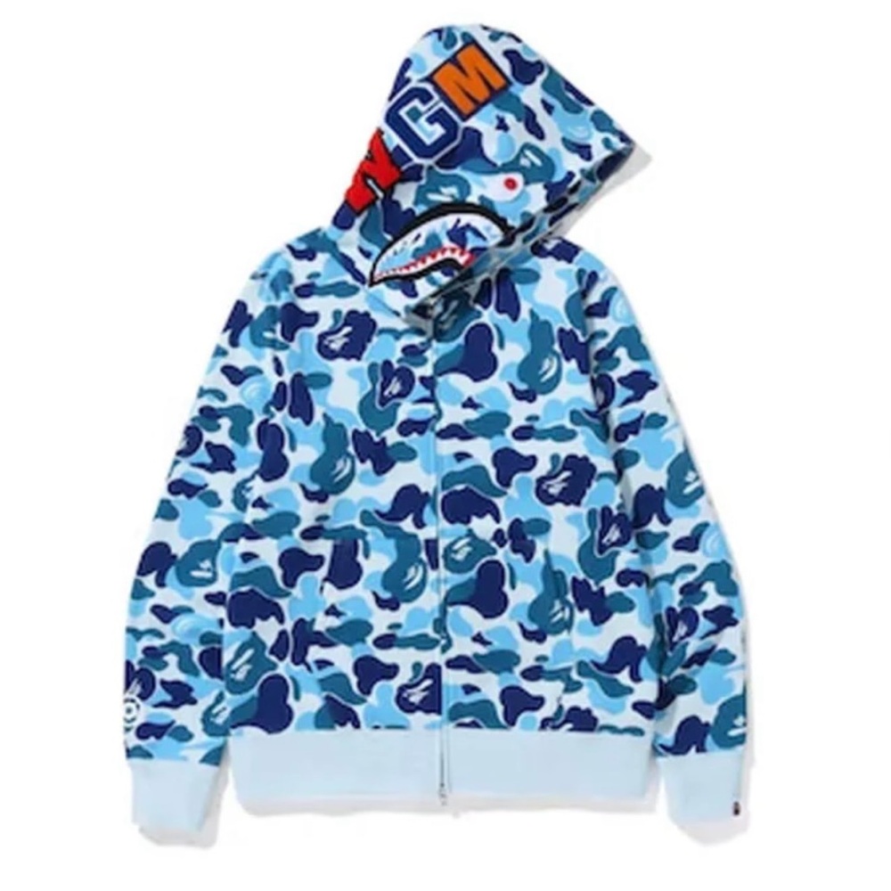 A Bathing Ape ABC Blue Camo Full Zipup Hoodie